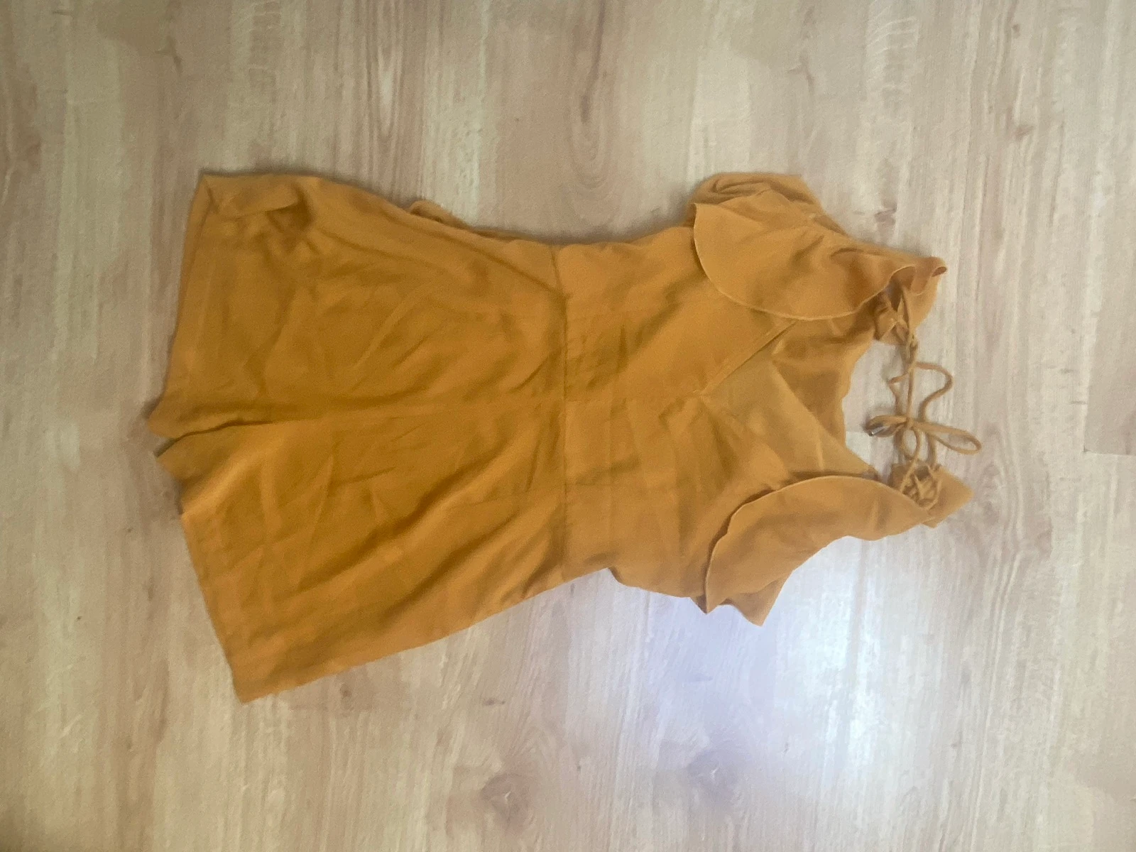 Combishort LPB Woman PP Mostarda com Volantes nas costas e laço – photo 2